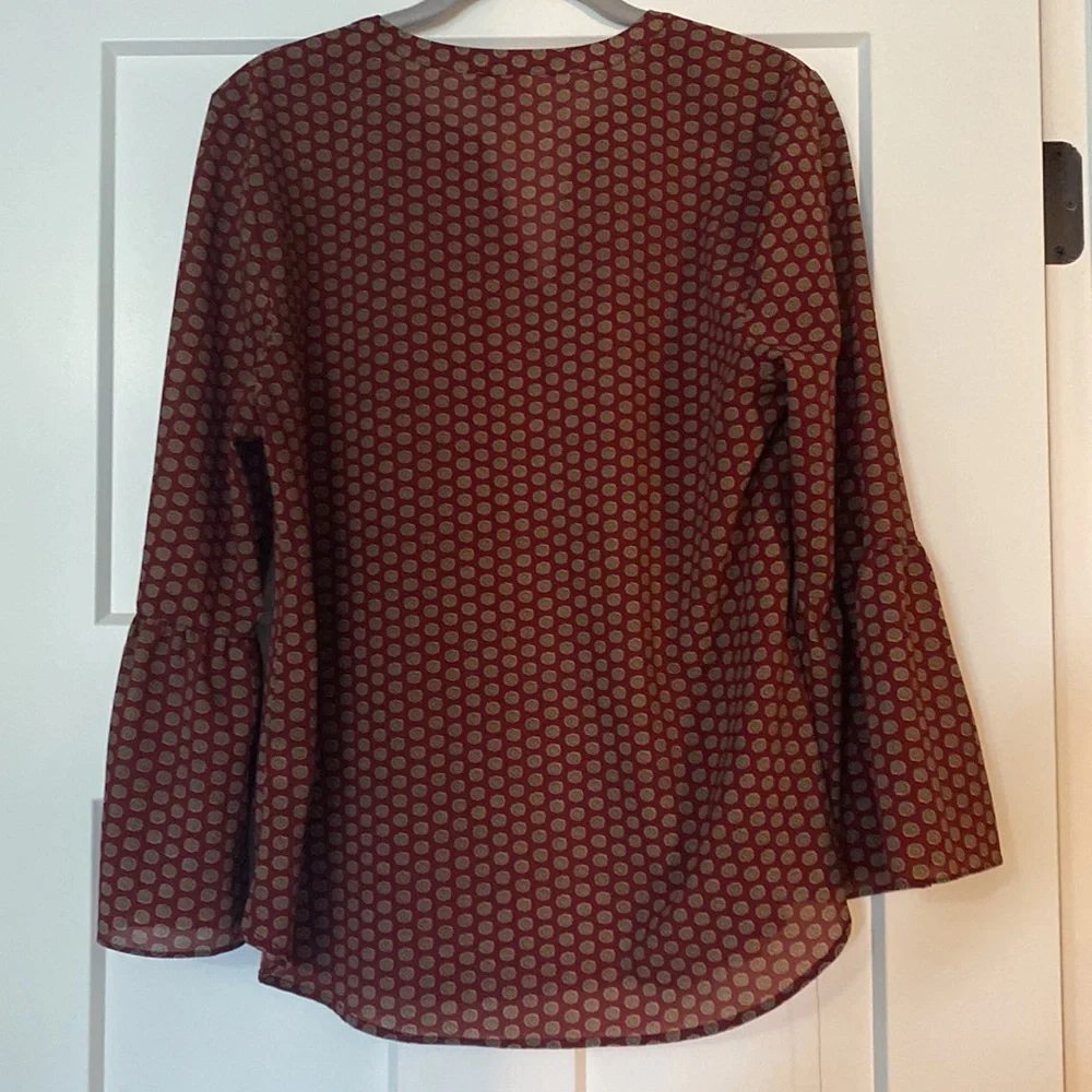 J Crew Womens Blouse Bell Sleeves, Size M‎